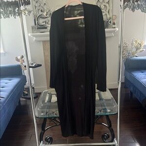Elegant Black Long duster/beach coverup